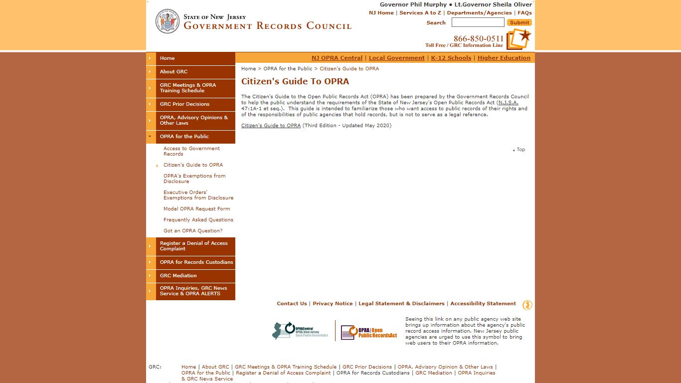 Government Records Council (GRC) | Citizen's Guide to OPRA